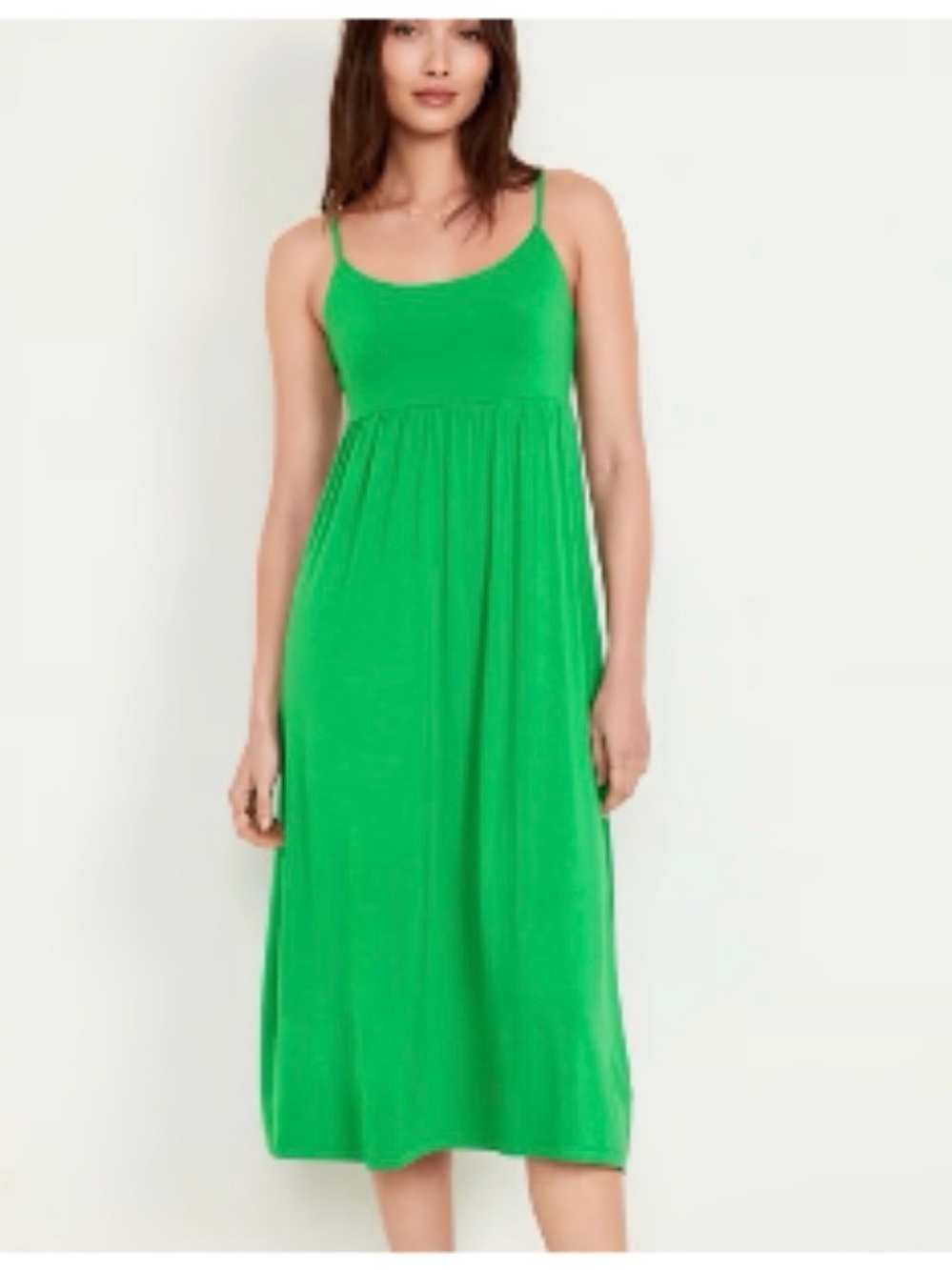 NWT Old Navy Bright Kelly Green Spaghetti Strap Midi Dress sz L summer vacay